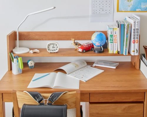 Custom study table and bookshelf combination